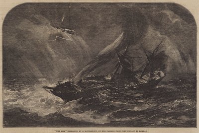 El Asia desarbolada por una tromba marina, en su paso de Port Phillip a Bombay de Samuel Read
